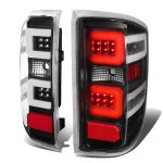 2017 Chevy Silverado 2500HD Black LED Tail Lights C-Tube