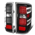 2016 Chevy Silverado 2500HD Black LED Tail Lights