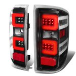 2015 Chevy Silverado 3500HD Black LED Tail Lights Red C-Tube