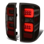 2017 Chevy Silverado 2500HD Black Smoked LED Tail Lights Red C-Tube