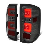 2018 Chevy Silverado 2500HD Smoked LED Tail Lights Red C-Tube