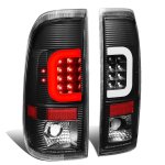 2005 Ford F450 Super Duty Black LED Tail Lights C-Tube