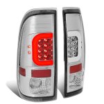 2001 Ford F550 Super Duty Clear LED Tail Lights C-Tube