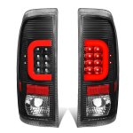 2005 Ford F350 Super Duty Black LED Tail Lights Red C-Tube