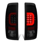 2003 Ford F550 Super Duty Black Smoked LED Tail Lights Red C-Tube