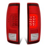 2002 Ford F450 Super Duty LED Tail Lights Red C-Tube