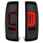 2002 Ford F450 Super Duty Smoked LED Tail Lights Red C-Tube