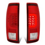 2009 Ford F450 Super Duty Red LED Tail Lights C-Tube