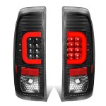 2008 Ford F350 Super Duty Black LED Tail Lights Red C-Tube