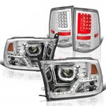 2012 Dodge Ram 2500 LED DRL Projector Headlights Chrome LED Tail Lights Tube