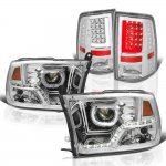 2015 Dodge Ram 3500 LED DRL Projector Headlights Chrome LED Tail Lights Tube