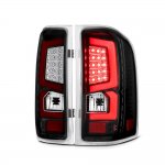 Chevy Silverado 2007-2013 Custom LED Tail Lights Black Red