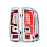 Chevy Silverado 2007-2013 Custom LED Tail Lights Chrome Red