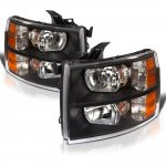 2012 Chevy Silverado Black Crystal Headlights