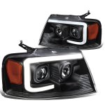 Ford F150 2004-2008 Black Projector Headlights Tube DRL