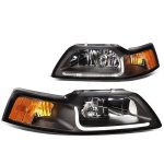 2001 Ford Mustang Black Headlights Tube DRL