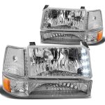 Ford Bronco 1992-1996 Clear Headlights and Bumper Lights Set and LED