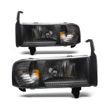 2001 Dodge Ram 2500 Black Headlights 1PC Conversion