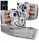 2008 Chevy Silverado Chrome Vertical Grille and Projector Headlights