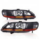 Honda Accord 1998-2002 Black Euro Headlights