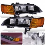 Honda Accord 1994-1997 Black Headlights Amber Corner Lights