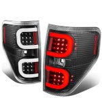 2014 Ford F150 Black LED Tail Lights C-Tube