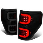 2014 Ford F150 Black Smoked LED Tail Lights C-Tube