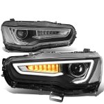 2010 Mitsubishi Lancer Black LED DRL Projector Headlights Dynamic Signal