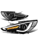 2013 Hyundai Sonata Black LED DRL Projector Headlights Dynamic Signal