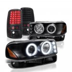 2004 GMC Yukon Black Halo Projector Headlights and LED Tail Lights