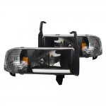 1999 Dodge Ram Black DRL Headlights