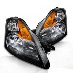 Nissan Altima Sedan 2007-2009 Black Euro Headlights