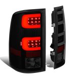 GMC Sierra 2007-2013 Black Smoked Tube LED Tail Lights