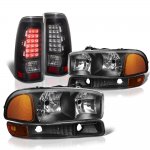 2005 GMC Sierra 1500HD Black Headlights and LED Tail Lights