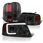 2007 Ford F150 Smoked Tube DRL Projector Headlights LED Tail Lights