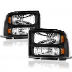 2007 Ford F550 Black Headlights