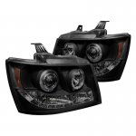 2009 Chevy Avalanche Black Smoked Projector Headlights