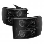2010 GMC Sierra 3500HD Black Smoked CCFL Halo Projector Headlights