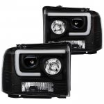 2006 Ford F550 Super Duty Black Tube DRL Projector Headlights