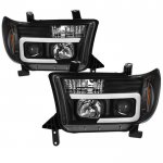 2010 Toyota Sequoia Black Tube DRL Projector Headlights