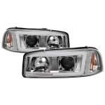 2000 GMC Sierra 2500 LED Tube DRL Projector Headlights