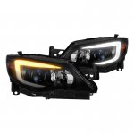 2009 Subaru WRX Black Smoked Projector Headlights LED DRL Switchback Signals