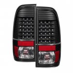 2007 Ford F550 Super Duty Black LED Tail Lights