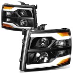 2007 Chevy Silverado 2500HD Black Facelift DRL Projector Headlights