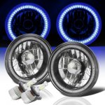 1972 Chevy Blazer Blue SMD Halo Black Chrome LED Headlights Kit