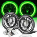 1984 Jeep Scrambler Green SMD Halo Black Chrome LED Headlights Kit