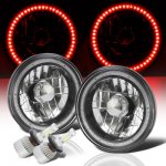 1974 Chevy Blazer Red SMD Halo Black Chrome LED Headlights Kit