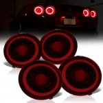 2005 Chevy Corvette C6 Tinted Halo LED Tail Lights Sequential Signals