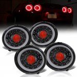 2008 Chevy Corvette C6 Black Angel Eye LED Tail Lights Sequential Signals