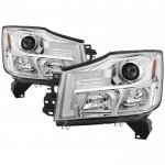 2013 Nissan Titan LED Tube DRL Projector Headlights